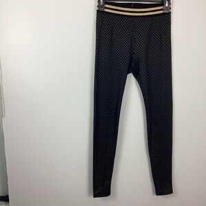 Allfenix Black With Gold Polka Dots Leggings Size XS
